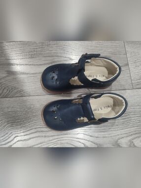 Felix & Flora Navy Girls' Dress T-Strap Shoes